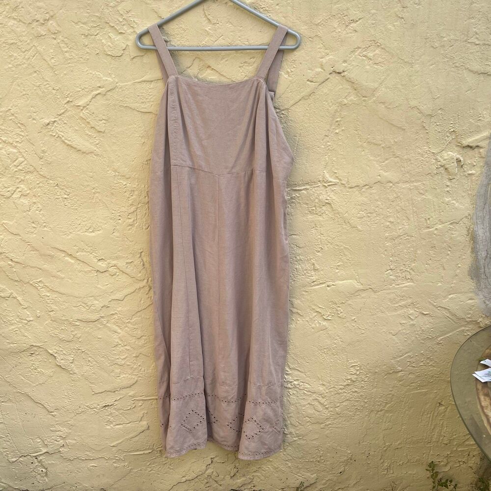 NWT Linen Blend Dress Maxi with eyelet details sz Xxl